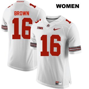 Women's NCAA Ohio State Buckeyes Cameron Brown #16 College Stitched Authentic Nike White Football Jersey OB20P35KV